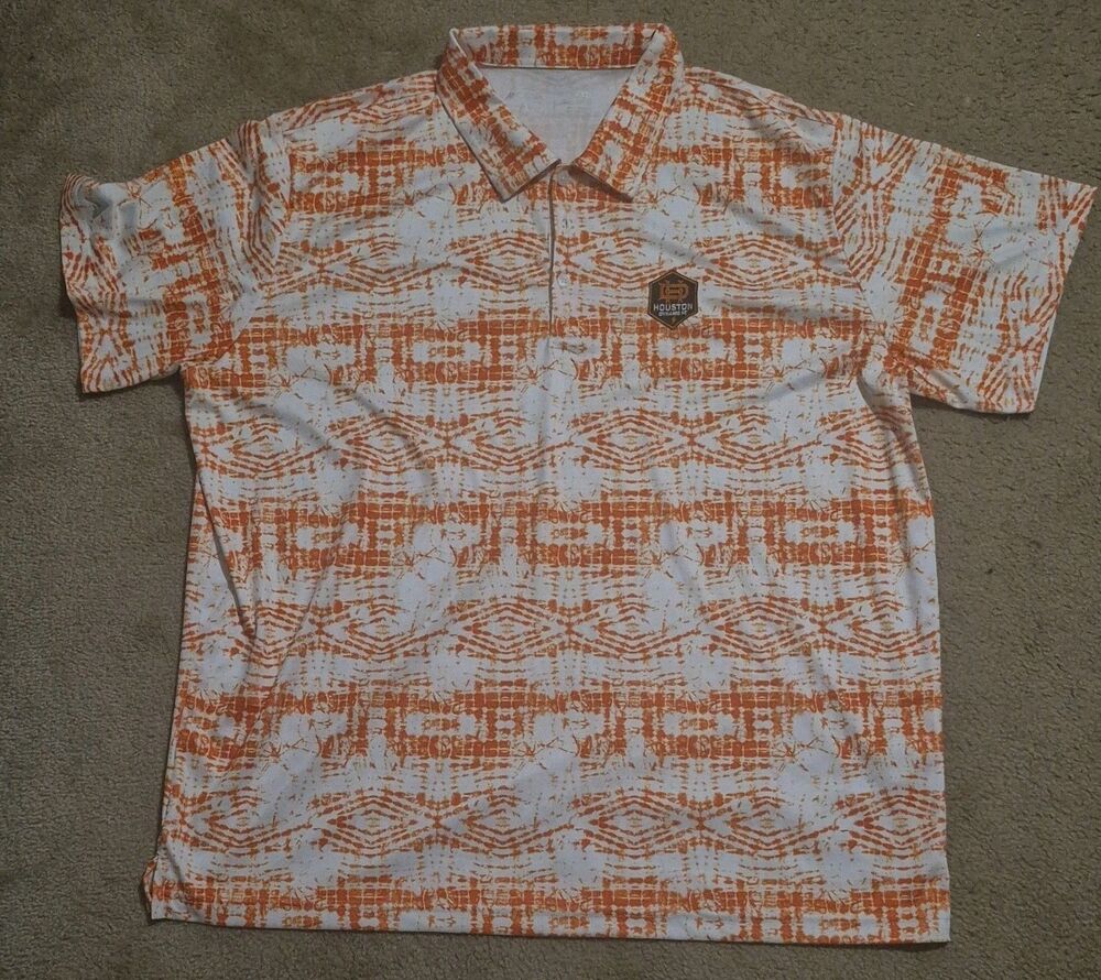 Antigua Houston Dynamo FC Logo Polo Shirt Men's 3XL Orange White MLS